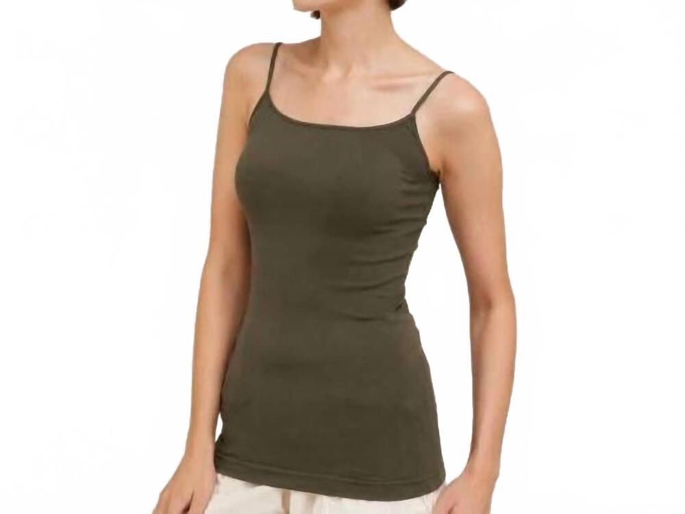 NEW NIKIBIKI scoop neck seamless cami in olive